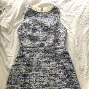 Alice + Olivia Blue Tweed Dress (size 4)